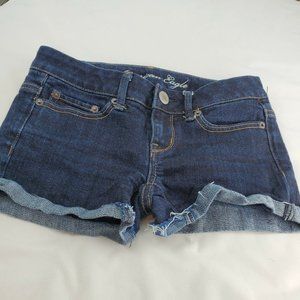 American Eagle Womens Blue Cut Off Shorts Size 00